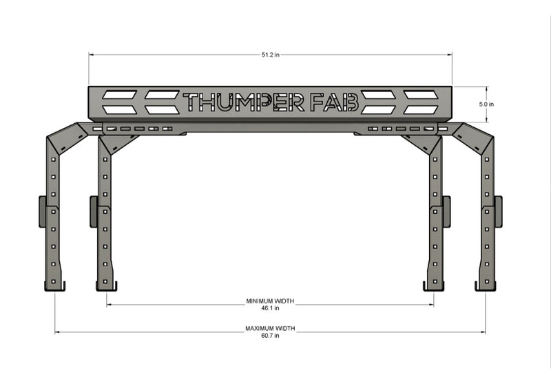 Adjustable UTV Bed Rack
