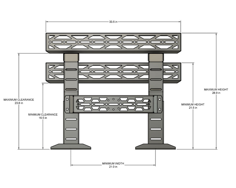 Adjustable UTV Bed Rack