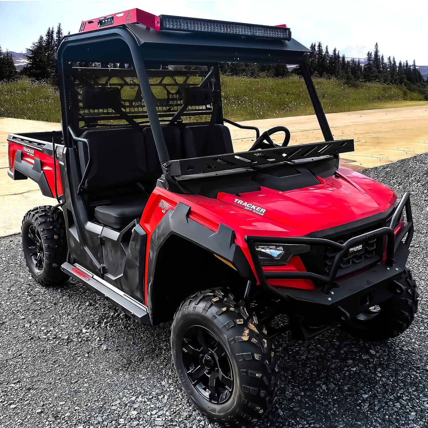 Tracker 800SX Accessories Winch Headache Rack Thumper Fab