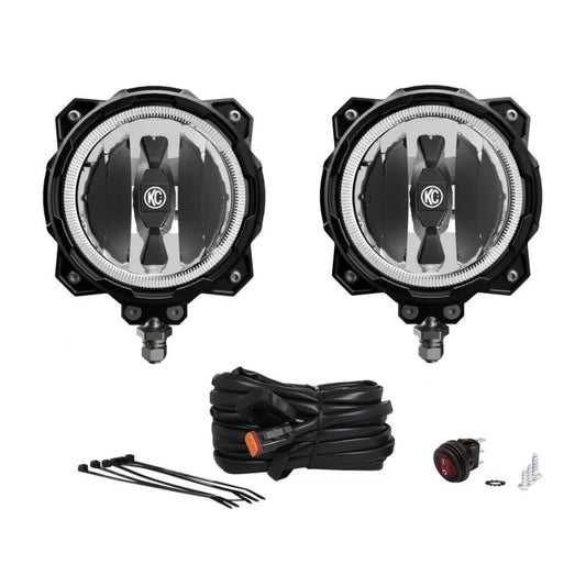 91301 | KC HiLiTES - 6" Gravity® Pro6 LED - Infinity Ring - 2-Light System - 20W Spot Beam