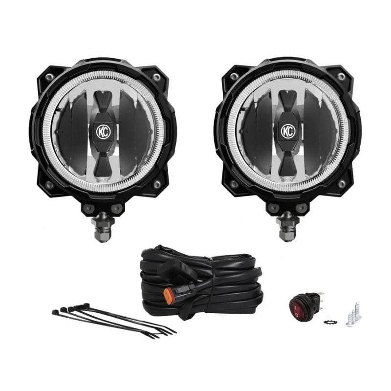 91301 | KC HiLiTES - 6" Gravity® Pro6 LED - Infinity Ring - 2-Light System - 20W Spot Beam