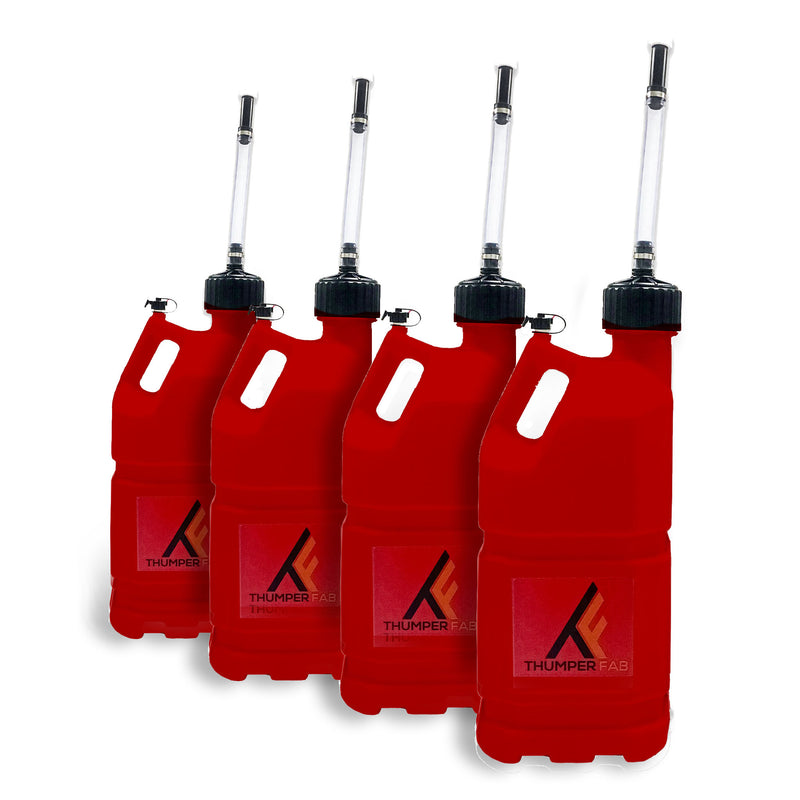 Thumper Fab 5 Gallon Utility Jug with Filler Hose (Red) - 4 Pack