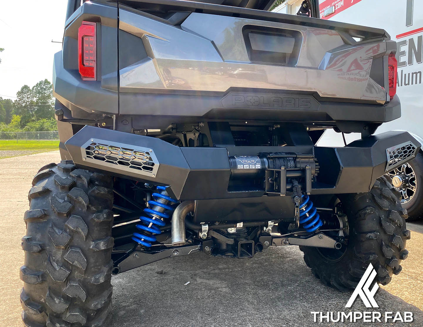 2016+ Polaris General Winch Ready Rear Bumper - Thumper Fab lifestyle