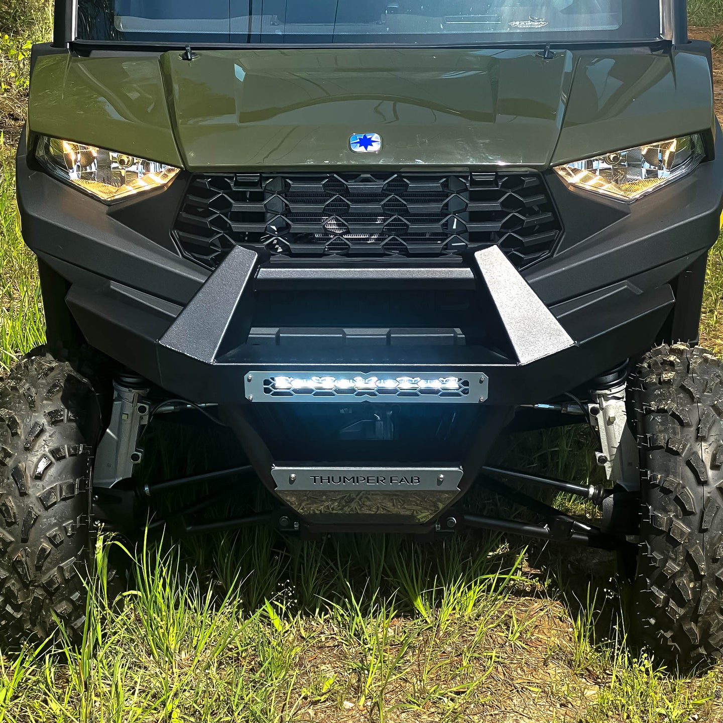 Thumper Fabrication TF100502-X-L RANGER 570 SP MID-SIZE FRONT WINCH BUMPER W/ LIGHTS RAW main image 0